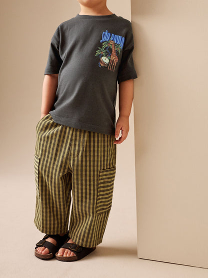 Yellow Print Side Pocket Wide Trousers (3mths-7yrs) - Size 3-6 Months (62-68cm) - Option 1