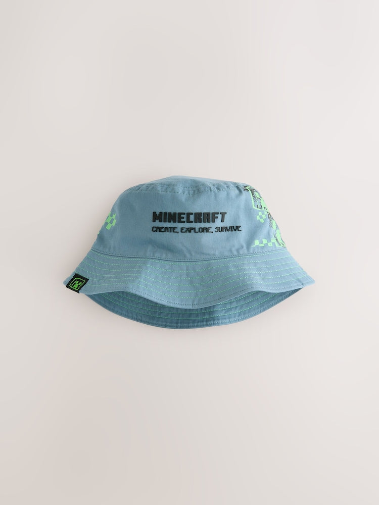 Teal Blue Minecraft Bucket Hat (3-16yrs) - Teal Blue / 11-13 Years (146-158cm)