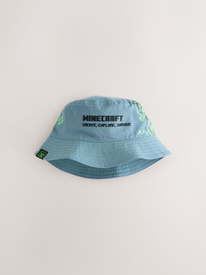 Teal Blue Minecraft Bucket Hat (3-16yrs) - Teal Blue / 11-13 Years (146-158cm)