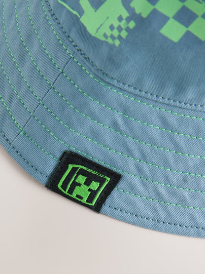 Teal Blue Minecraft Bucket Hat (3-16yrs)