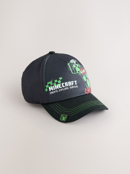 Black Minecraft Cotton Cap (3-16yrs) - 11-13 Years (146-158cm)