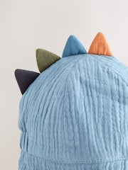 Blue Dino Spike Legionnaire Hat (3mths-6yrs) - Size 3-9 Months (62-74cm)