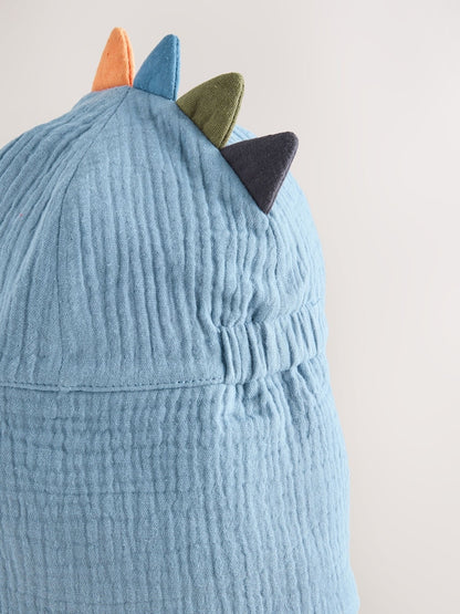 Blue Dino Spike Legionnaire Hat (3mths-6yrs) - Size 3-9 Months (62-74cm)