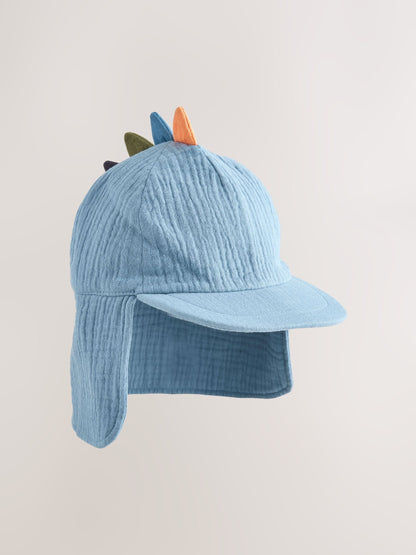 Blue Dino Spike Legionnaire Hat (3mths-6yrs) - Size 3-9 Months (62-74cm) - Default 1