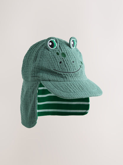Green Frog Legionnaire Hat (3mths-6yrs) - Green Frog / 12-18 Months (80-86cm)