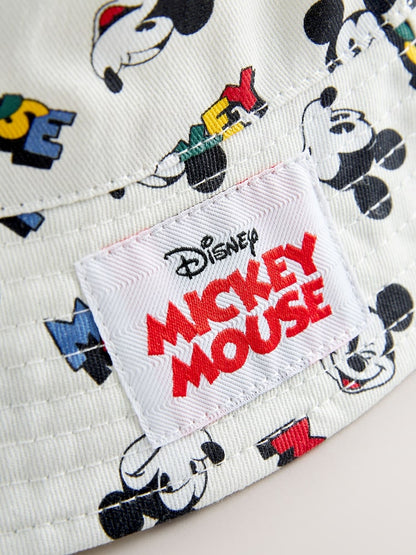 Ecru White All-Over-Print Mickey Mouse Bucket Hat (3mths-10yrs)