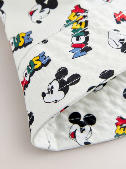 Ecru White All-Over-Print Mickey Mouse Bucket Hat (3mths-10yrs)