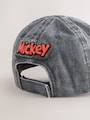 Washed Grey Denim Mikey Mouse Baseball Cap (3mths-10yrs) - Size 3-9 Months (62-74cm)