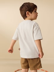 Cream Dinosaur Short Sleeve Interactive T-Shirt (3mths-7yrs) - Size 3-6 Months (62-68cm)