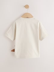 Cream Dinosaur Short Sleeve Interactive T-Shirt (3mths-7yrs) - Size 3-6 Months (62-68cm)