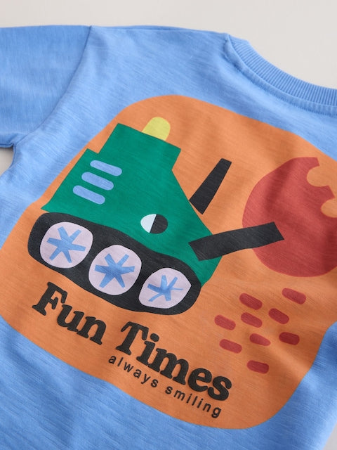 Multi Digger Short Sleeve Appliqué T-Shirts 3 Pack (3mths-7yrs) - Size 3-6 Months (62-68cm)