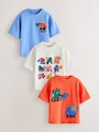 Multi Digger Short Sleeve Appliqué T-Shirts 3 Pack (3mths-7yrs) - Size 3-6 Months (62-68cm)