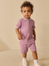 Pink Zip Neck Short Sleeve Polo Shirt And Shorts Set (3mths-7yrs) - Pink Zip Neck / 12-18 Months (80-86cm)