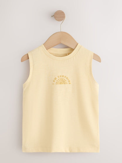 Multi Pastel Stripe Graphic Vests 3 Pack (3mths-7yrs) - Size 3-6 Months (62-68cm)