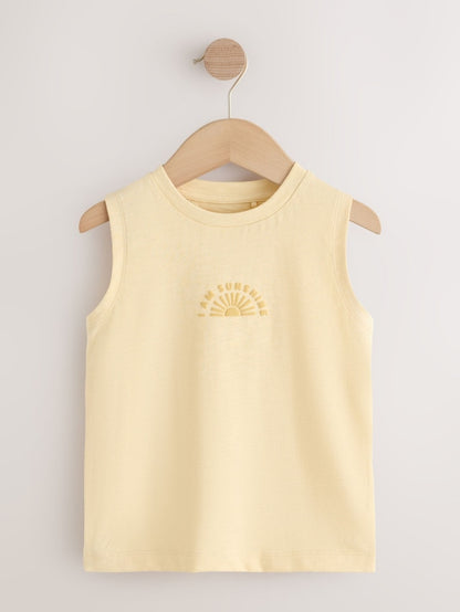 Multi Pastel Stripe Graphic Vests 3 Pack (3mths-7yrs) - Size 3-6 Months (62-68cm)