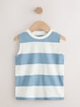 Multi Pastel Stripe Graphic Vests 3 Pack (3mths-7yrs) - Size 3-6 Months (62-68cm)