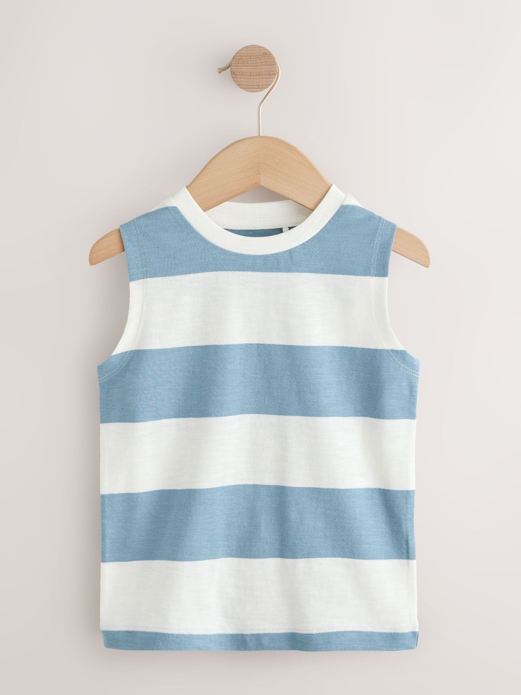 Multi Pastel Stripe Graphic Vests 3 Pack (3mths-7yrs) - Size 3-6 Months (62-68cm)
