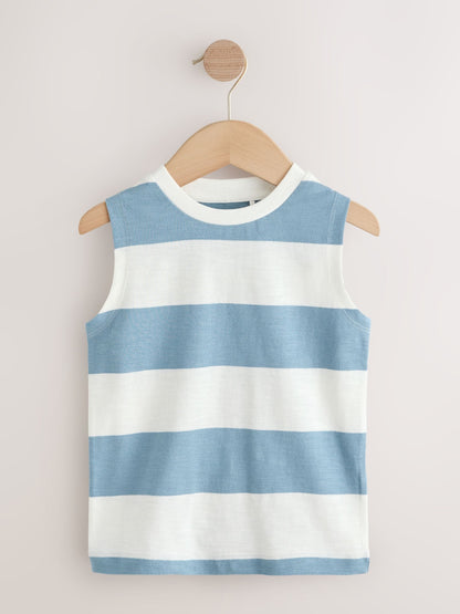 Multi Pastel Stripe Graphic Vests 3 Pack (3mths-7yrs) - Size 3-6 Months (62-68cm)