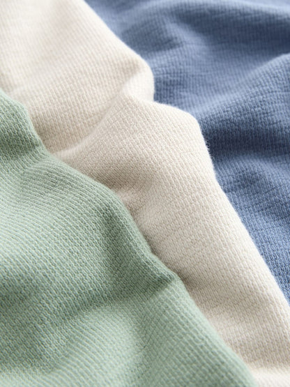 Blue/Green/Neutral Textured Short Sleeve T-Shirt and Shorts Set 3 Pack (3mths-7yrs)