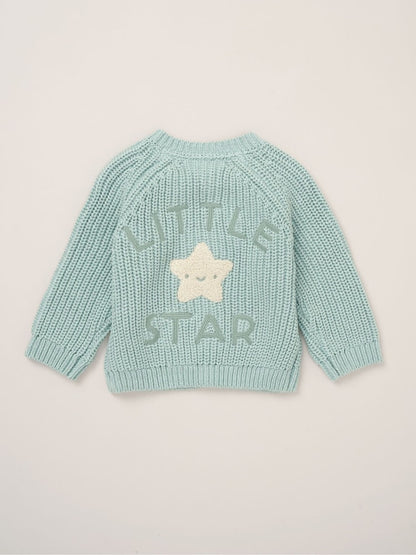 Rock-A-Bye Baby Boutique Blue Cardigan With Embroidery Back Detail