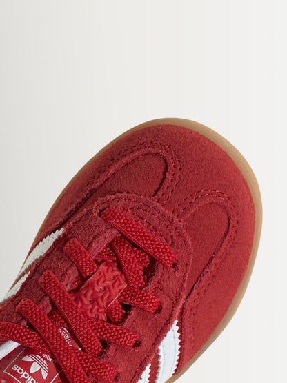 adidas Originals Red/White Gazelle Indoor Comfort Closure Elastic Lace Infant Trainers