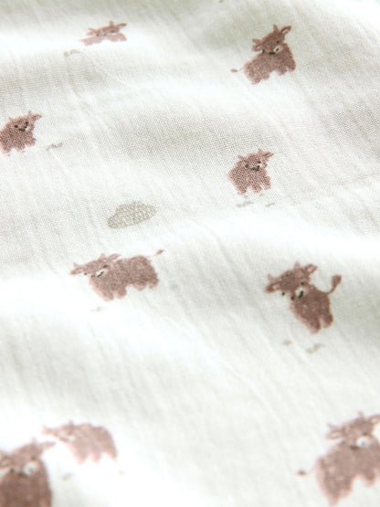Neutral Hamish Cotton Baby Muslin Blanket - Size ONE
