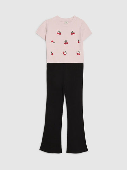 River Island Pink Bear Baby Top &amp; Leggings set