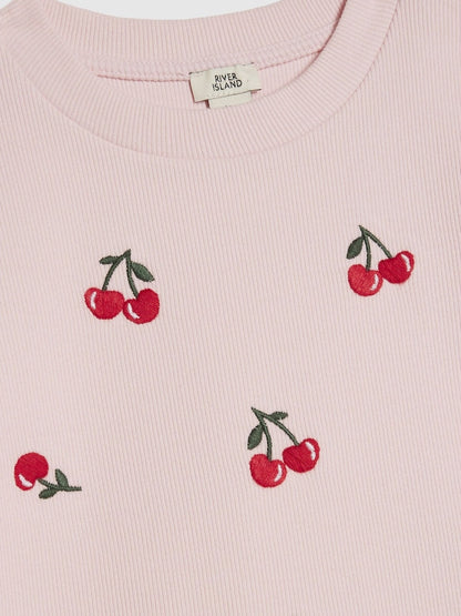 River Island Pink Bear Baby Top &amp; Leggings set