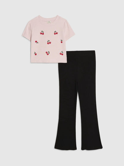 River Island Pink Bear Baby Top &amp; Leggings set