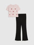River Island Pink Bear Baby Top & Leggings set