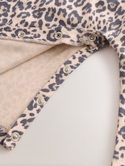 Leopard Print Baby Jersey Dungaree and Bodysuit 2 Piece Set (0mths-2yrs) - Size Up to 1 Month (56cm)