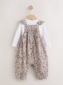 Leopard Print Baby Jersey Dungaree and Bodysuit 2 Piece Set (0mths-2yrs) - Size Up to 1 Month (56cm)