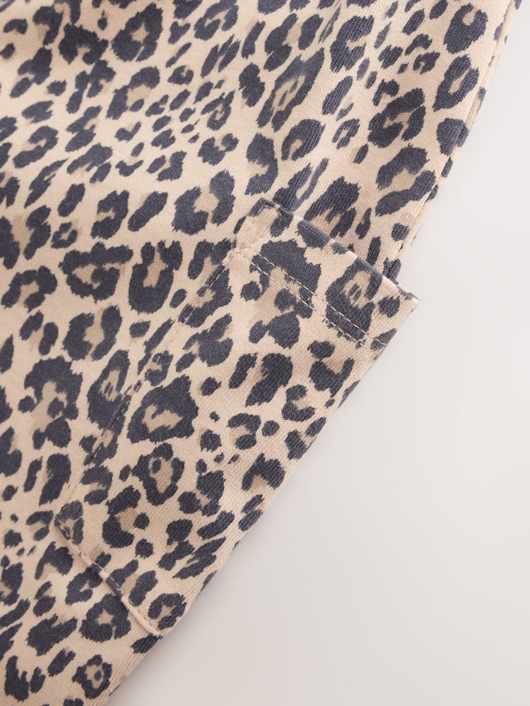 Leopard Print Baby Jersey Dungaree and Bodysuit 2 Piece Set (0mths-2yrs) - Size Up to 1 Month (56cm)