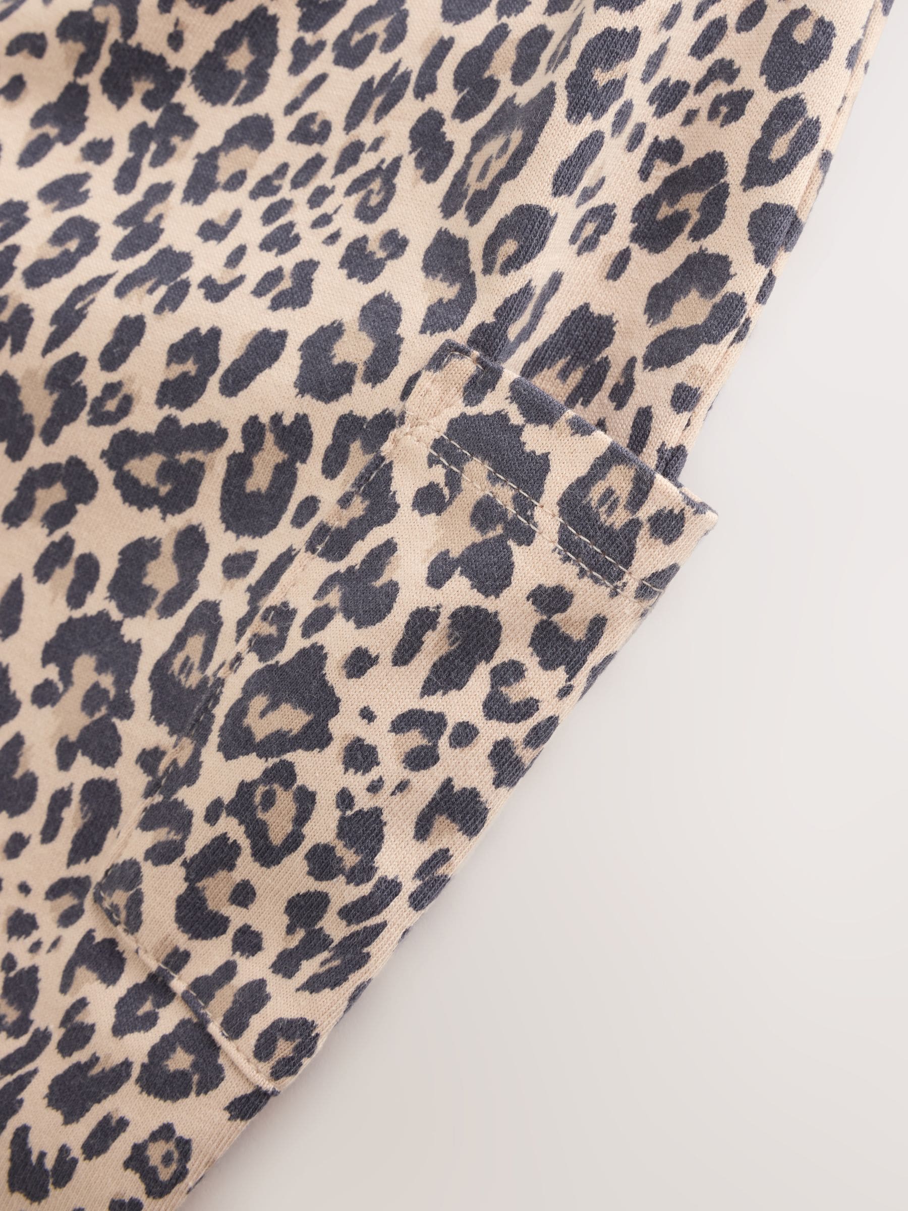 Leopard Print Baby Jersey Dungaree and Bodysuit 2 Piece Set (0mths-2yrs) - Size Up to 1 Month (56cm)