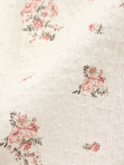 Ecru Floral Woven Baby Dress, Gilet And Tights 3 Piece Set (0mths-2yrs)