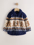 Navy Gingerbread Borg Fleece Shacket (3mths-7yrs) - 12-18 Months (80-86cm)