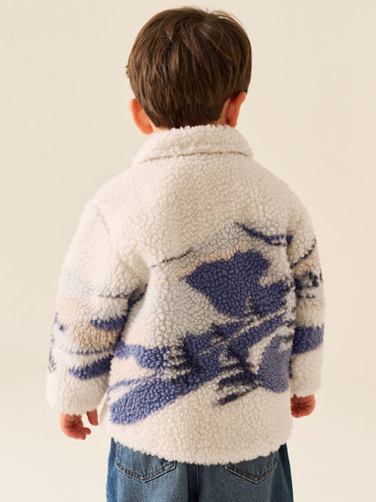 Ecru Scene Borg Fleece Shacket (3mths-7yrs)
