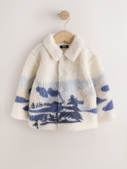 Ecru Scene Borg Fleece Shacket (3mths-7yrs)