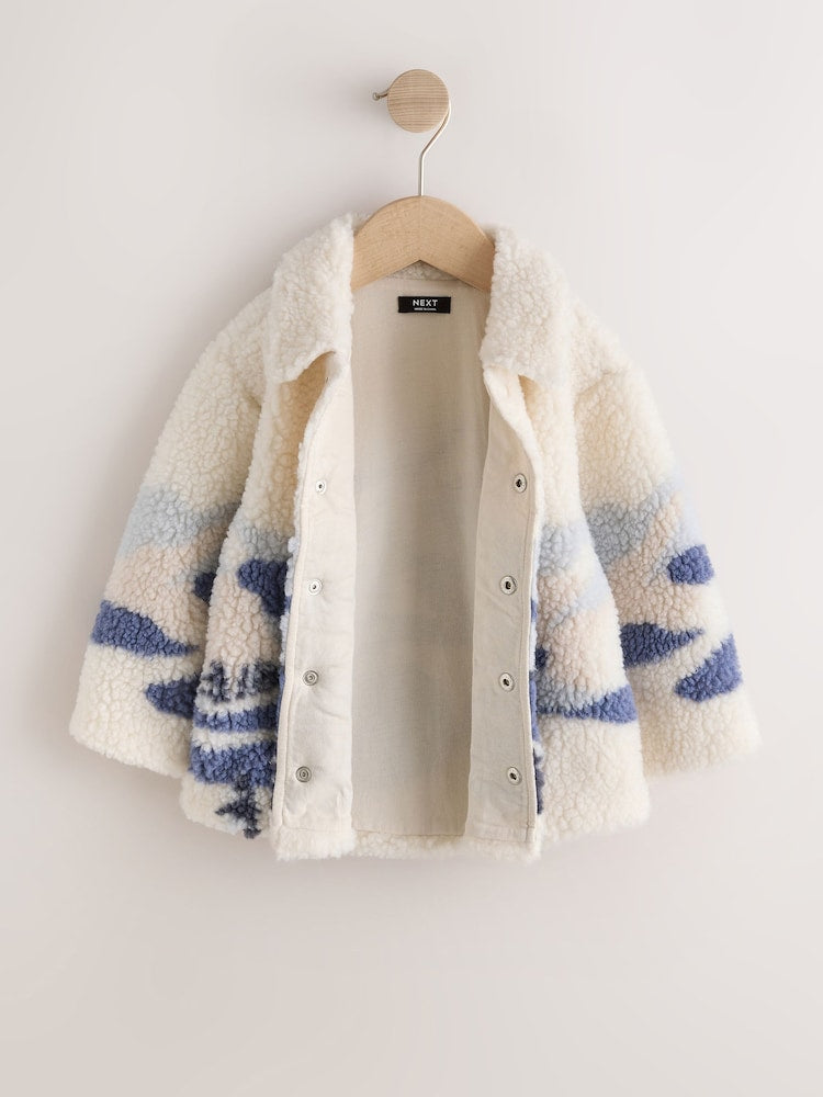 Ecru Scene Borg Fleece Shacket (3mths-7yrs)