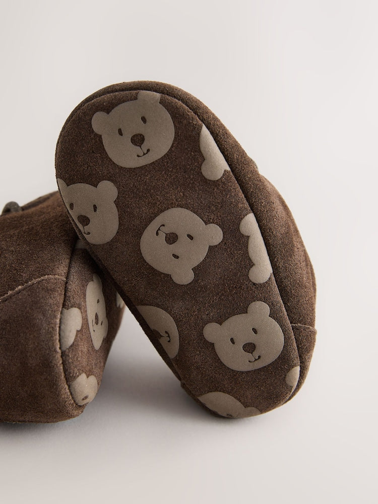 Chocolate Brown Baby Lace up Boots (0-2mths)