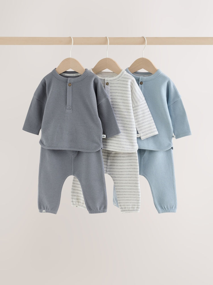 Blue Stripe Baby Top &amp; Leggings Set 6 Piece (0mths-3yrs) - Blue Stripe / 12 - 18 Months (80 - 86cm)