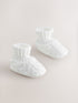 White Knitted Sock Top Boot Shoes (0-18mths) - White / Up To 3 Months (50 - 62cm)