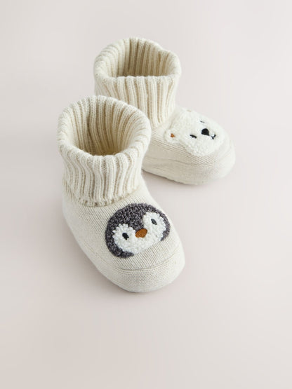 Neutral Animals Sock Top Boot Shoes (0-18mths) - Neutral Animals / Up To 3 Months (50 - 62cm)