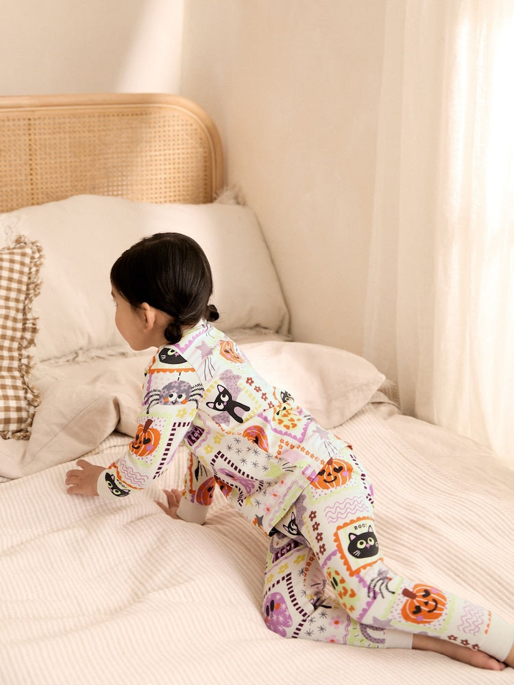 Multicoloured Patchwork Halloween Characters Snuggle Pyjamas (9mths-12yrs)