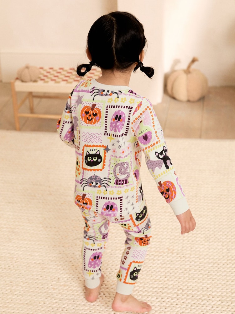 Multicoloured Patchwork Halloween Characters Snuggle Pyjamas (9mths-12yrs)