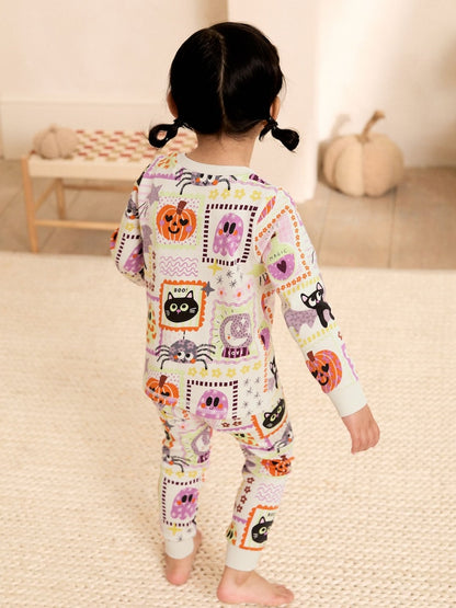 Multicoloured Patchwork Halloween Characters Snuggle Pyjamas (9mths-12yrs)