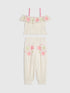 River Island Cream Neon Embrodierred Frill Top & Hareem Jogger Set - Size 12-18 Months (80-86cm) - River Island Cream Neon Embrodierred Frill