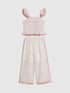 River Island Pink Stripe Frill Top & Frill Trousers Set - Size 12-18 Months (80-86cm) - River Island Pink Stripe Frill