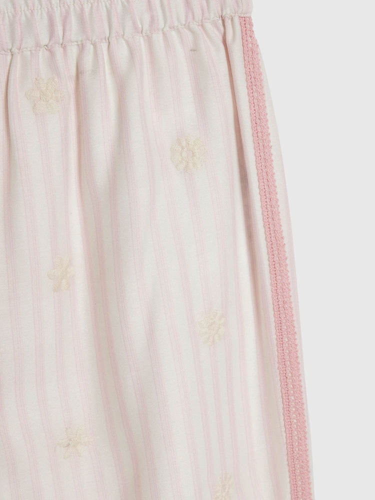River Island Pink Stripe Frill Top &amp; Frill Trousers Set - Size 12-18 Months (80-86cm)