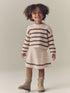 Ecru and Chocolate Stripe Rib Skirt Set (3mths-7yrs) - Ecru and Chocolate / 12 - 18 Months (80 - 86cm)